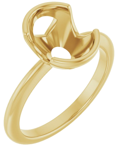 Sužadėtuvių Žiedas „Half-Bezel“ 14k yellow gold Oval 10mm x 8mm (1)