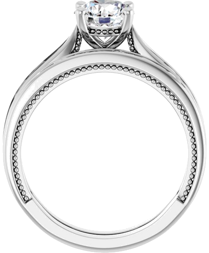 Sužadėtuvių Žiedas „Solitaire Vintage-Inspired“ 14k white gold Round 6.5mm (7)