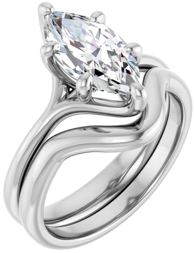Sužadėtuvių Žiedas „Solitaire“ 14k white gold Marquise 12mm x 6mm (6)