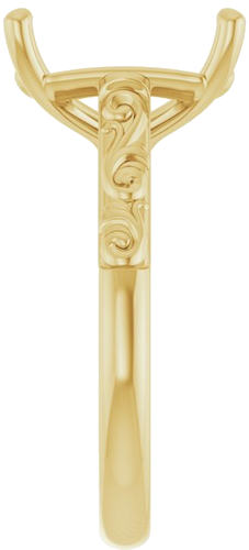 Sužadėtuvių Žiedas „Solitaire“ 10k yellow gold Emerald 11mm x 9mm (4)