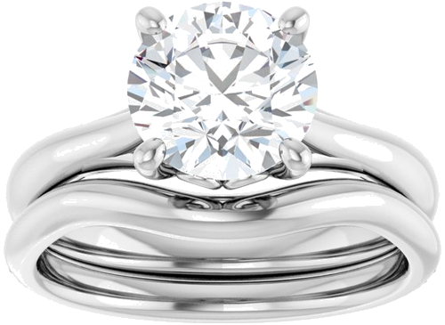 Sužadėtuvių Žiedas „Solitaire“ 14k white gold Round 8mm (8)
