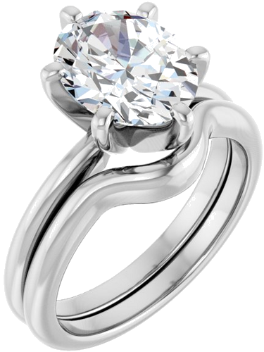 Sužadėtuvių Žiedas „Solitaire“ 14k white gold Oval 10mm x 8mm (6)