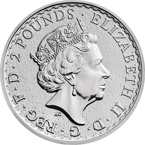 1 oz Британия 2 фунта Великобритания серебряная монета (разные годы выпуска) (2)