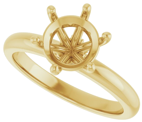Sužadėtuvių Žiedas „Accented“ 14k yellow gold Round 8mm (5)