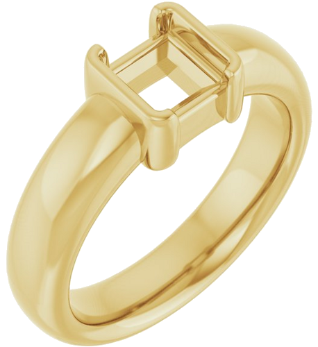 Sužadėtuvių Žiedas „Half-Bezel Solitaire“ 14k yellow gold Square 5.5mm (1)
