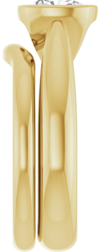 Sužadėtuvių Žiedas „Bezel-Set Solitaire“ 14k yellow gold Cushion 6.5mm (9)