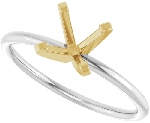 Sužadėtuvių Žiedas „Solitaire“ 14k white/yellow gold Round 6.5mm (5)