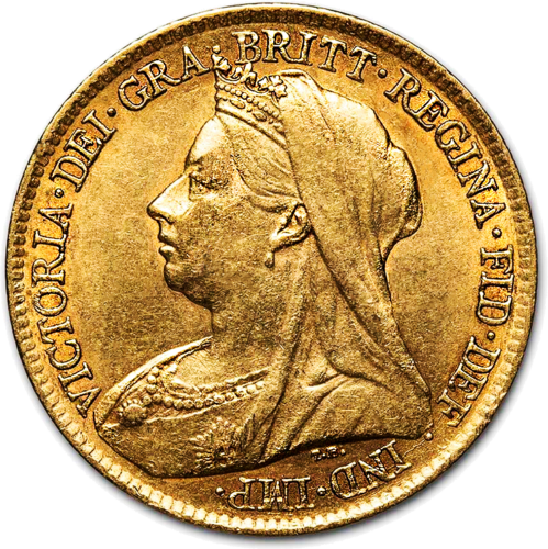 Half Sovereign Victoria with veil (1893-1901) Great Britain gold coin (1)