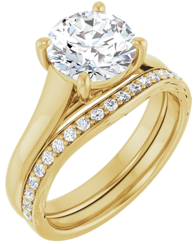 14K Yellow 8 mm Round Solitaire Engagement Ring Mounting (6)