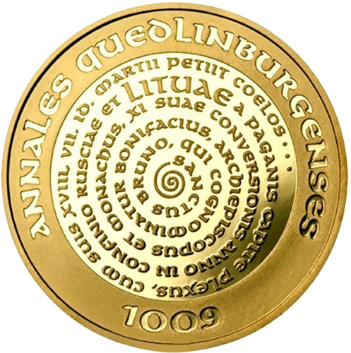The 1000th anniversary of the name of Lithuania 100 litas gold coin set (4)