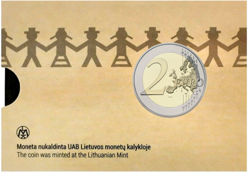 2018 Литва Литва Праздник песни монета 2 евро BU на карточке (3)