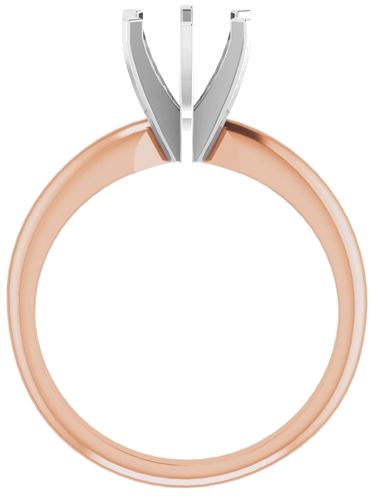 14K Rose   White 6-6.6 mm Round 6-Prong Solitaire Ring Mounting (2)