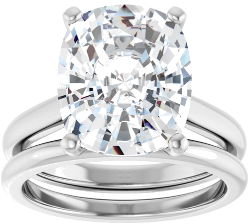 Sužadėtuvių Žiedas 950 Platinos Elongated Cushion 12mm x 10mm (8)