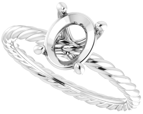 Sužadėtuvių Žiedas „Solitaire“ 585 Baltojo Aukso Oval 8mm x 6mm (5)