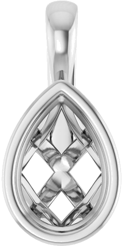 Pakabukas „Solitaire“ 14k white gold Pear 9mm x 6mm (1)