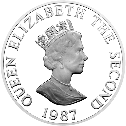 2 Pounds Pink Pigeon 1987 Jersey silver coin (2)