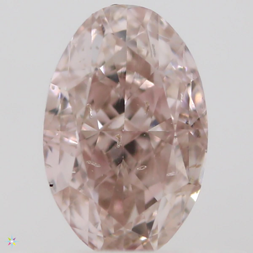 0.42 carat Fancy Orangey Pink-SI2 Natūralus Oval Deimantas (1)