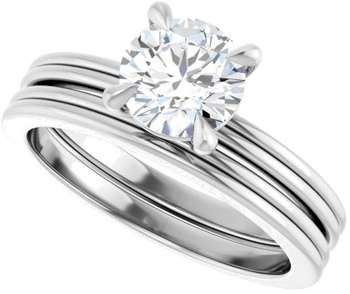 Sužadėtuvių Žiedas „Claw-Prong Solitaire“ 14k white gold Round 6.5mm (10)