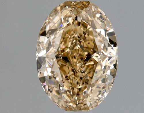 1.01 carat Fancy Light Yellow Brown-SI2 Natūralus Oval Deimantas (1)
