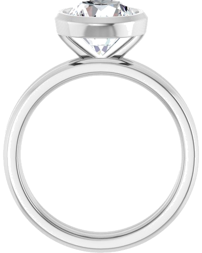 Sužadėtuvių Žiedas „Bezel-Set Solitaire“ 14k white gold Round 8mm (7)
