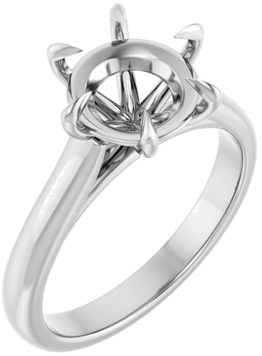 Sužadėtuvių Žiedas „Claw-Prong“ 14k white gold Round 9mm (1)