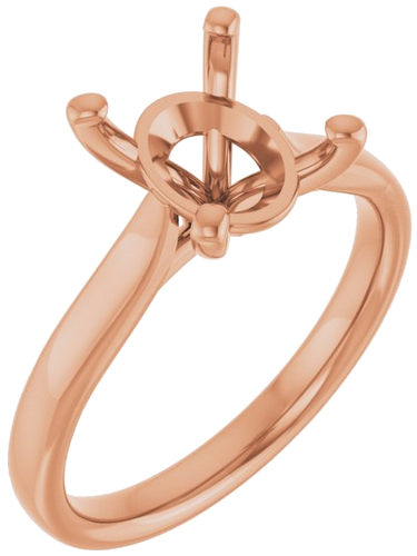 14K Rose 10x8 mm Oval Engagement Ring Mounting (1)