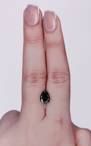 1.45 carat Fancy Black-VVS2 Natūralus Pear Deimantas (1)