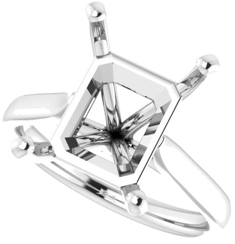 Sužadėtuvių Žiedas „Solitaire“ 585 Baltojo Aukso Emerald 12mm x 10mm (5)