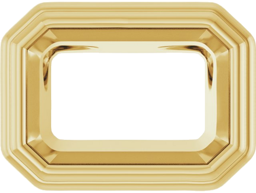 Pakabukas „Bezel-Set Solitaire“ 10k yellow gold Emerald 6mm x 4mm (1)