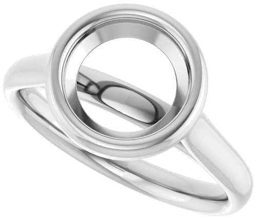 14K White 8.2 mm Round Solitaire Engagement Ring Mounting (5)