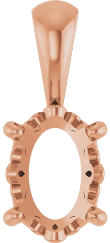 Pakabukas „Oval 4-Prong Solitaire“ 14k rose gold Oval 7mm x 5mm (1)