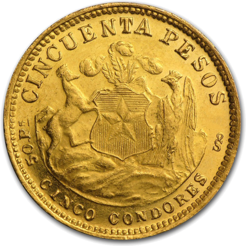 50 Peso Liberty Republic of Chile (1926-1974) Gold coin (2)