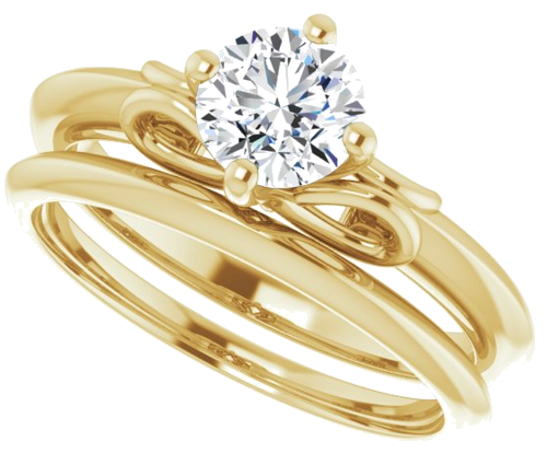 Sužadėtuvių Žiedas „Solitaire“ 14k yellow gold Round 5.8mm (10)