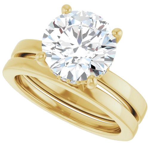 Sužadėtuvių Žiedas „Hidden Halo-Style“ 14k yellow gold Round 9.4mm (10)