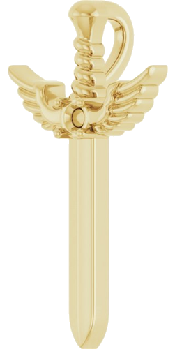 Pakabukas „Accented Dagger“ 585 Geltonojo Aukso Round 2mm (2)