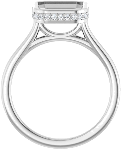 Sužadėtuvių Žiedas „Hidden Halo-Style“ 950 Platinos Emerald 10mm x 8mm (2)