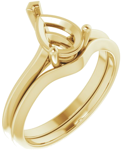 Sužadėtuvių Žiedas „Solitaire“ 585 Geltonojo Aukso Pear Shape 9mm x 6mm (6)