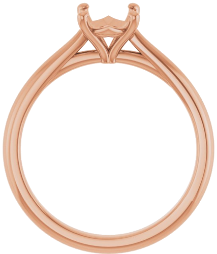 14K Rose 8x6 mm Oval Solitaire Engagement Ring Mounting (2)