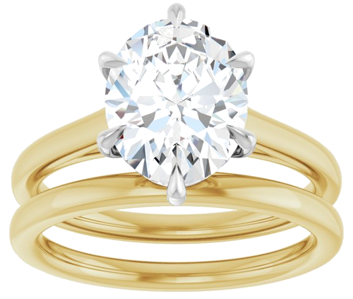 Sužadėtuvių Žiedas „Claw-Pong“ 14k yellow/white gold Oval 10mm x 8mm (8)