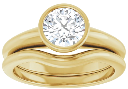 Sužadėtuvių Žiedas „Bezel-Set Solitaire“ 14k yellow gold Round 6.5mm (8)