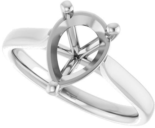 Sužadėtuvių Žiedas 950 Platinos Pear 10mm x 7mm (5)