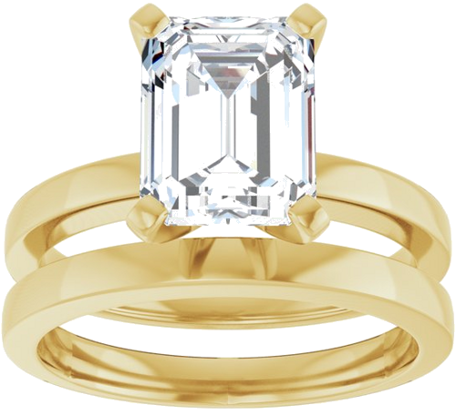 14K Yellow 9x7 mm Emerald Solitaire Engagement Ring Mounting (8)