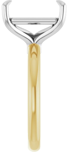 Sužadėtuvių Žiedas „Claw-Prong Euro Shank“ 14k yellow/white gold Emerald 12mm x 10mm (4)