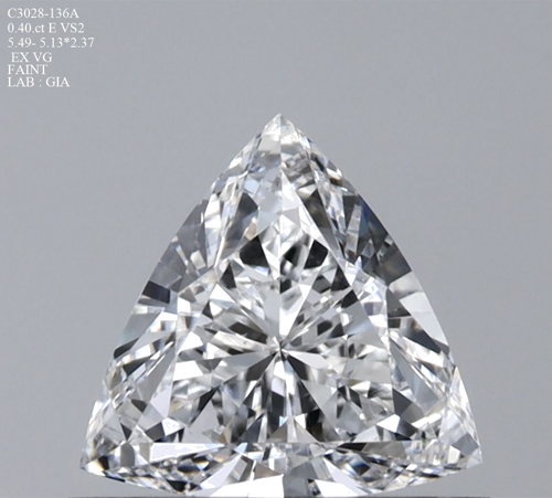 0.4 carat E-VS2 Natūralus Triangular Deimantas (1)