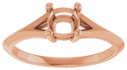 Sužadėtuvių Žiedas „Solitaire Split Shank“ 14k rose gold Cushion 5mm (3)