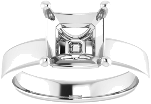 Sužadėtuvių Žiedas „Solitaire“ 585 Baltojo Aukso Asscher 8mm (3)