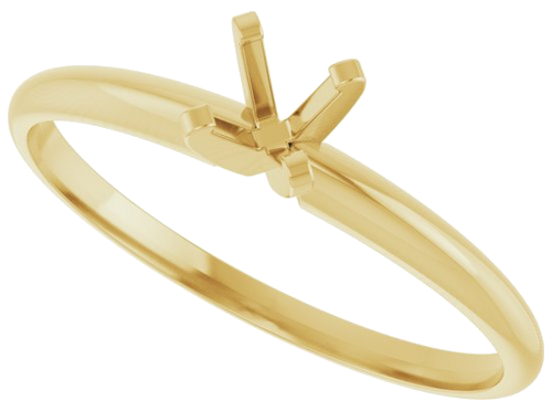 Sužadėtuvių Žiedas „Solitaire“ 585 Geltonojo Aukso Round 4.1mm (5)