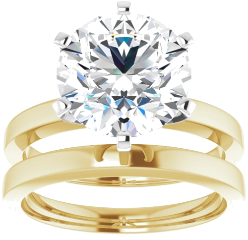 Sužadėtuvių Žiedas „Solitaire“ 14k yellow/white gold Round 10mm (8)