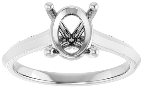 Sužadėtuvių Žiedas „Claw-Prong“ 14k white gold Oval 9mm x 7mm (3)