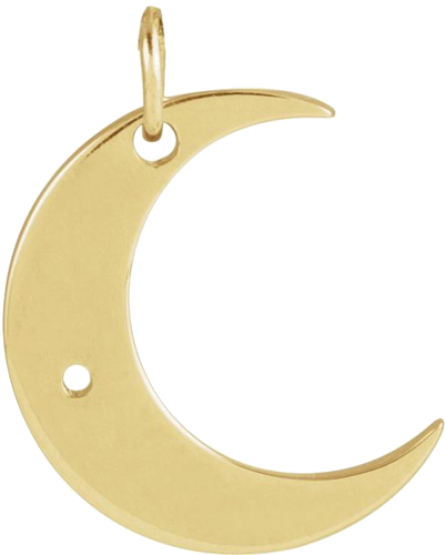 14K Yellow 1.3 mm Round Accented Crescent Moon Pendant Mounting (1)